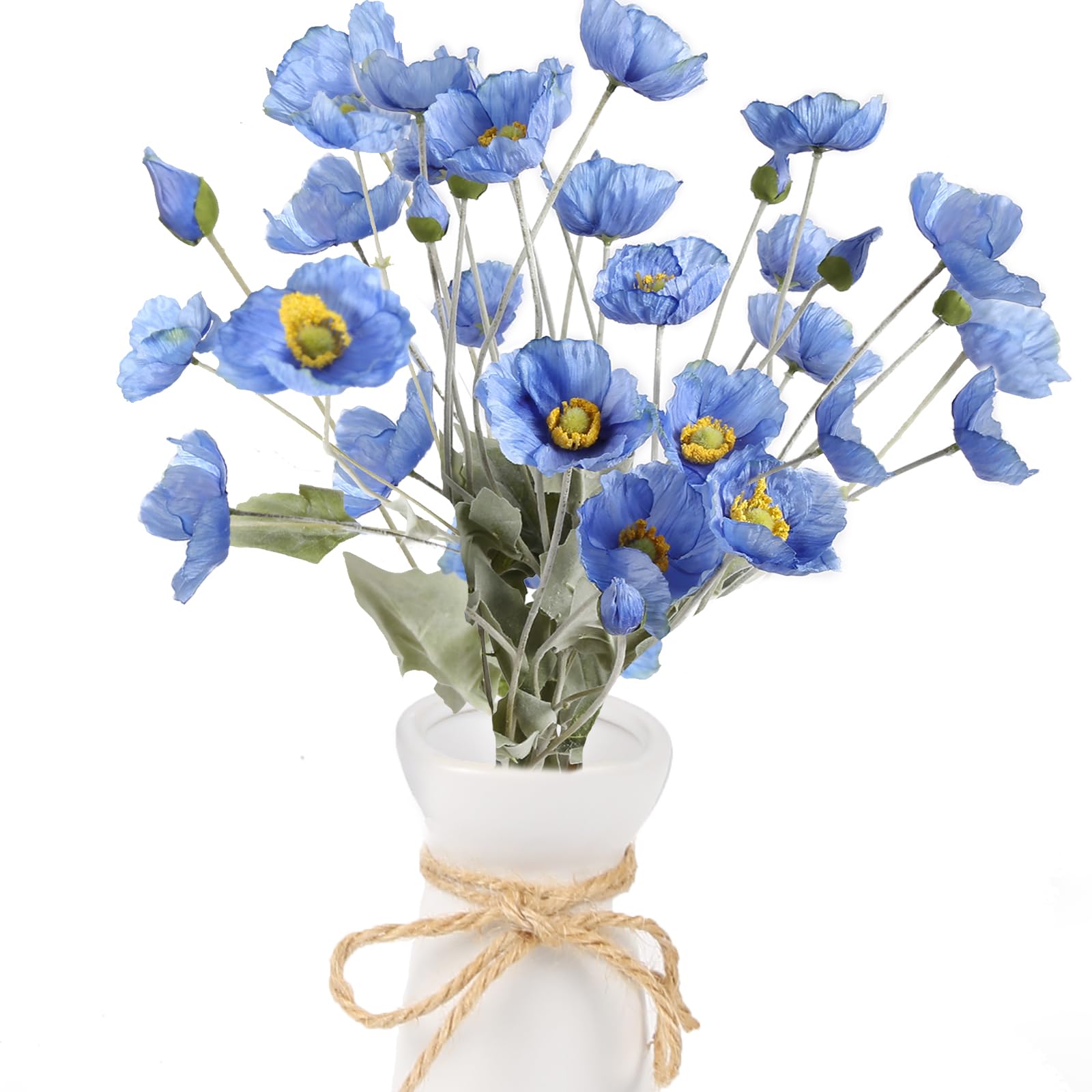 Amazon｜Libeking ブルーポピー シルクフラワー ブルー人工ポピー